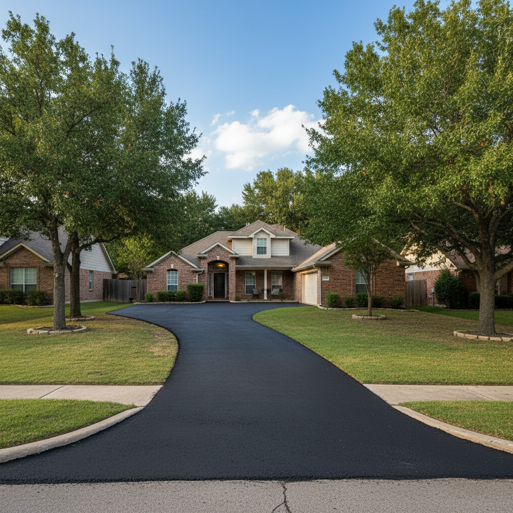 Completed residential asphalt work at a residential property in Dallas, TX