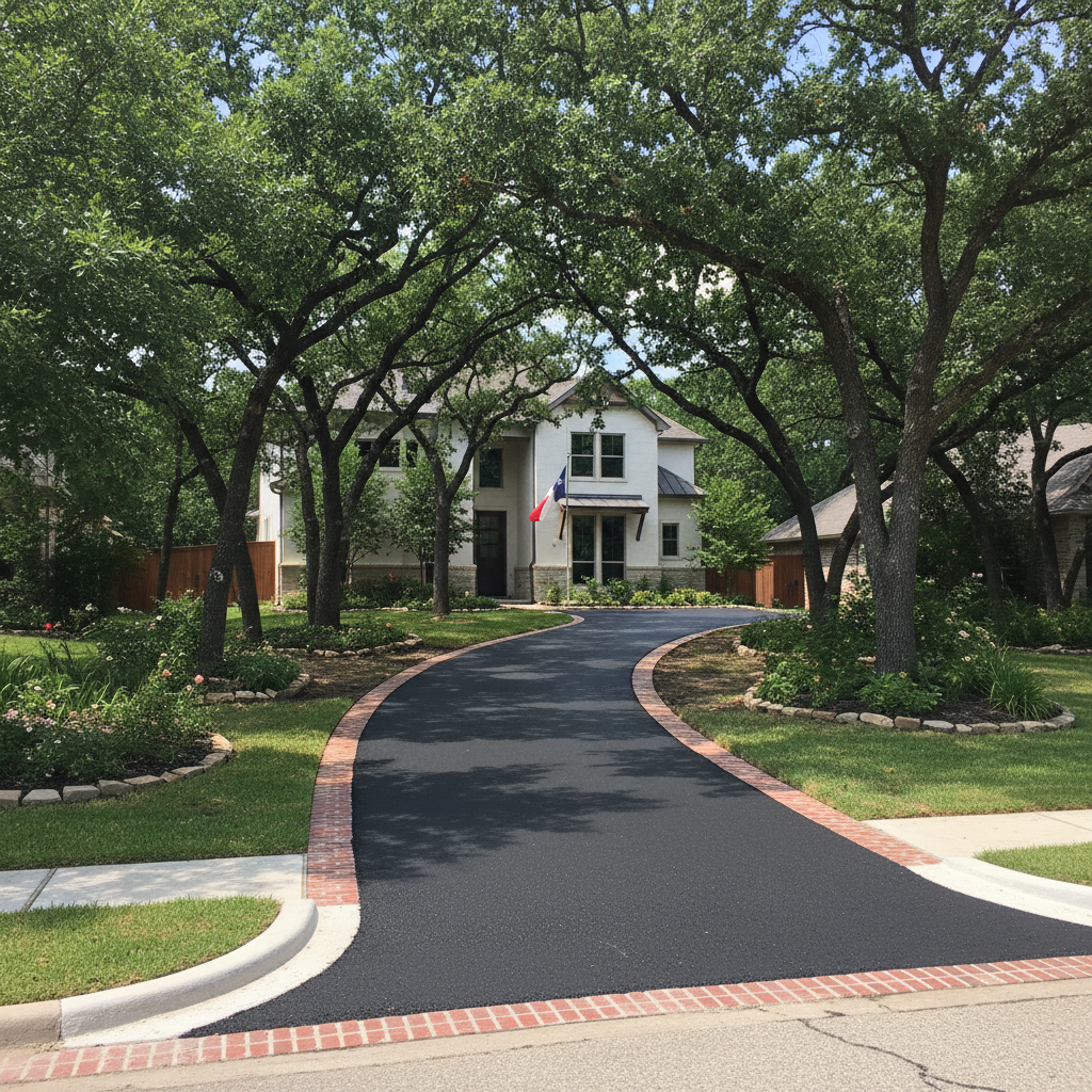 Completed commercial asphalt work at a residential property in Dallas, TX