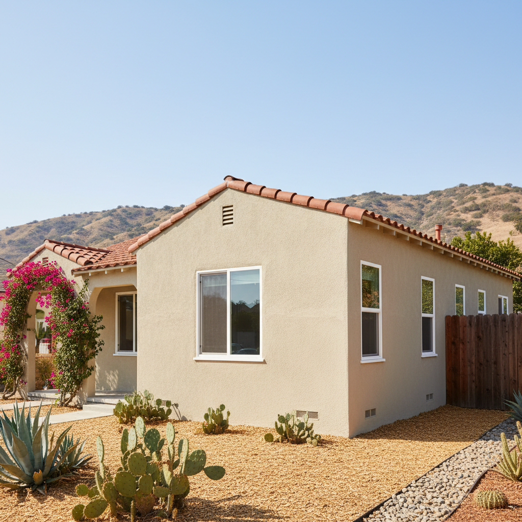 Completed stucco inspection work at a residential property in Anaheim, CA