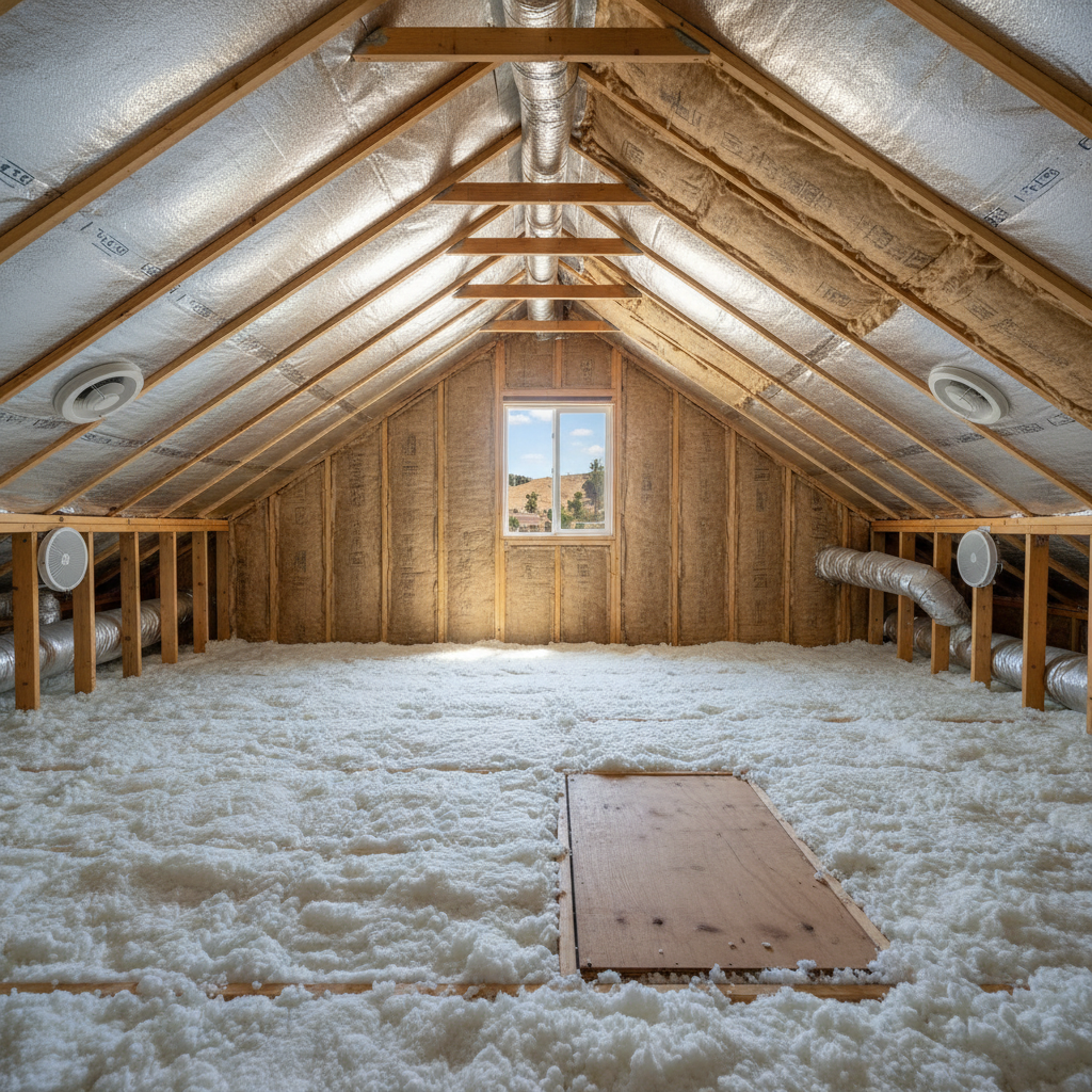 Completed attic and insulation check work at a residential property in North Anaheim, CA