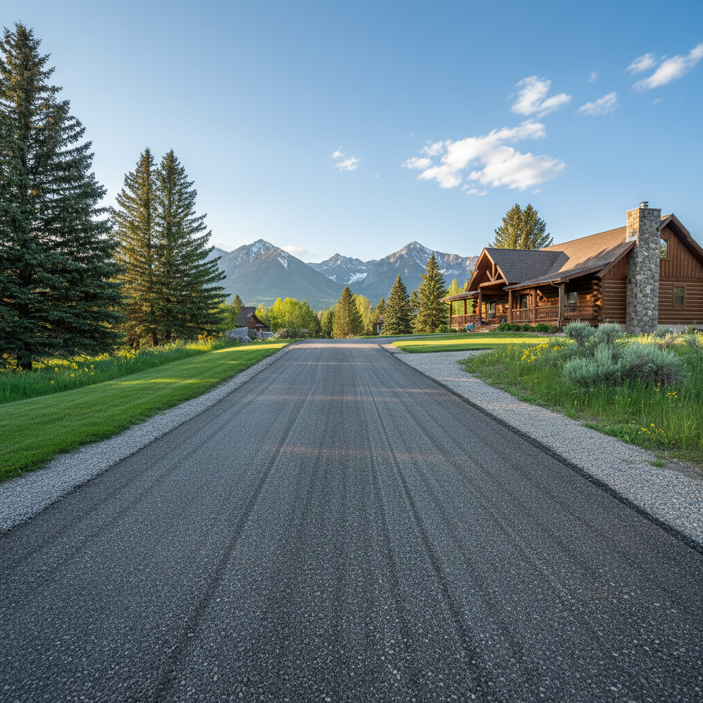 Completed asphalt milling work at a residential property in Kalispell, MT