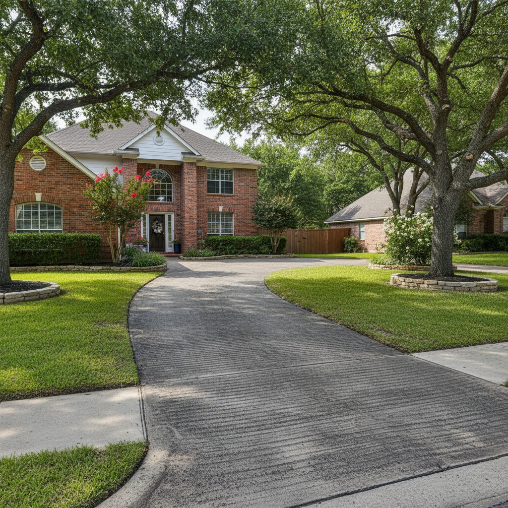 Completed asphalt milling work at a residential property in Dallas, TX