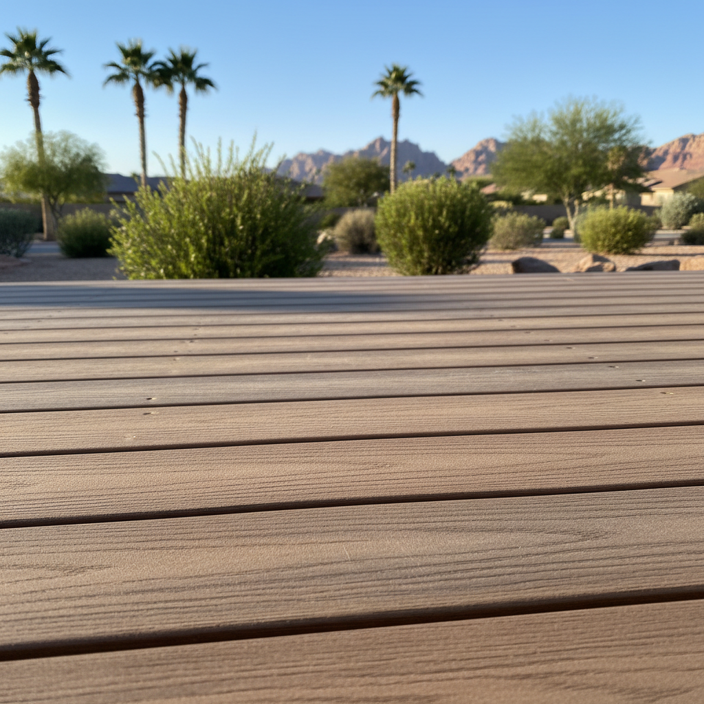Completed trex decks work at a residential property in Las Vegas, NV
