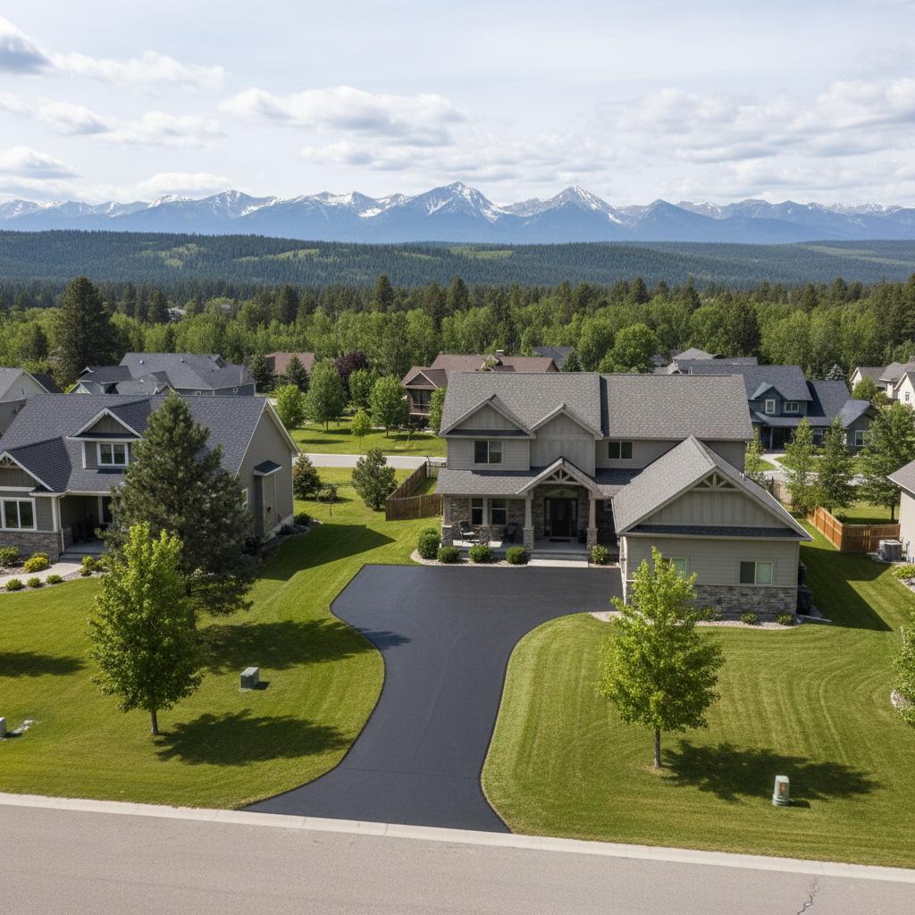 Completed commercial asphalt work at a residential property in Kalispell, MT