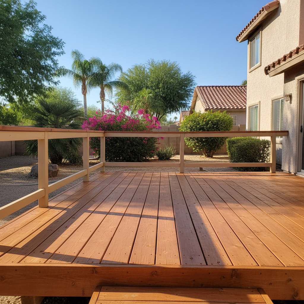 Completed deck painting & staining work at a residential property in Peoria, AZ