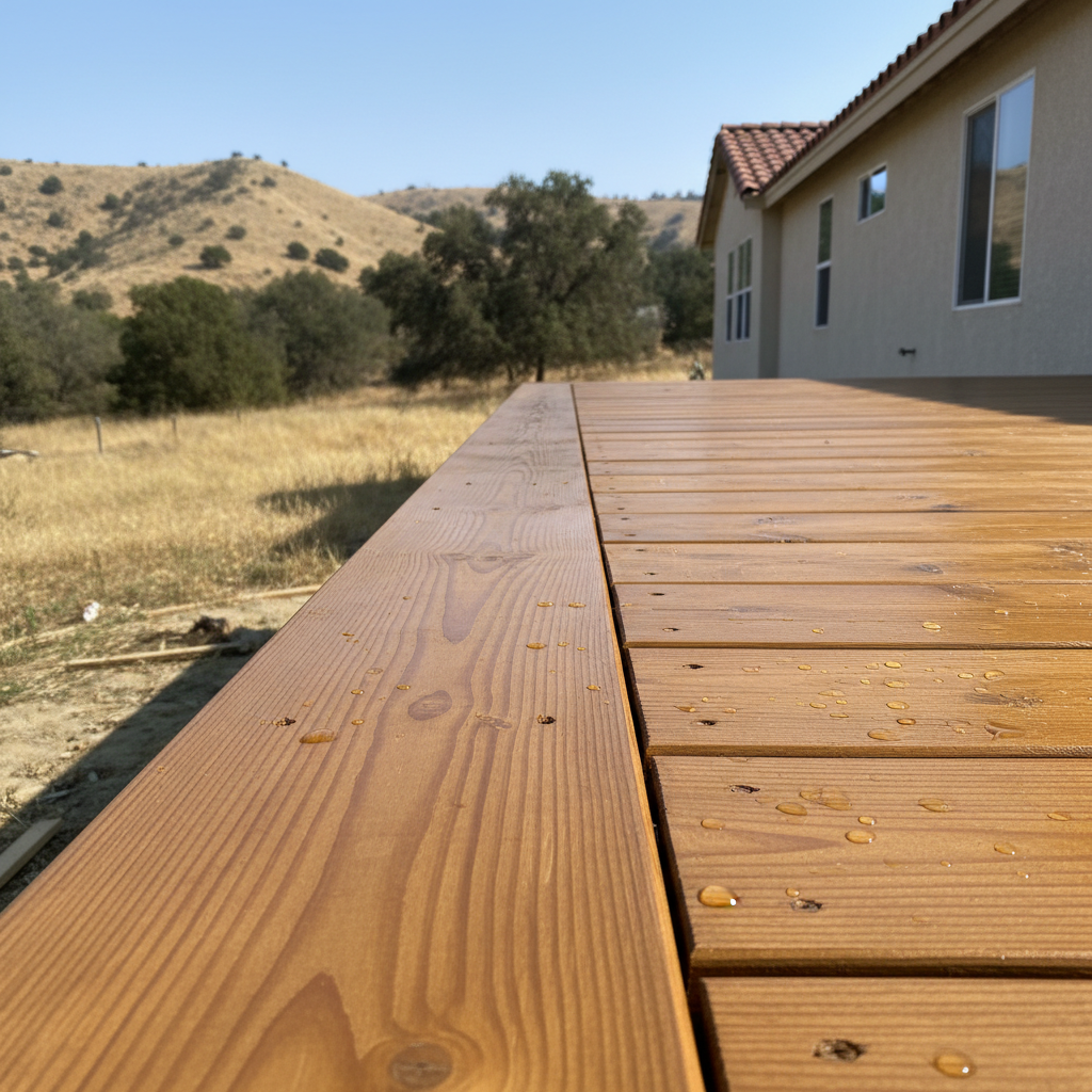 Completed deck painting & staining work at a residential property in Fresno, CA