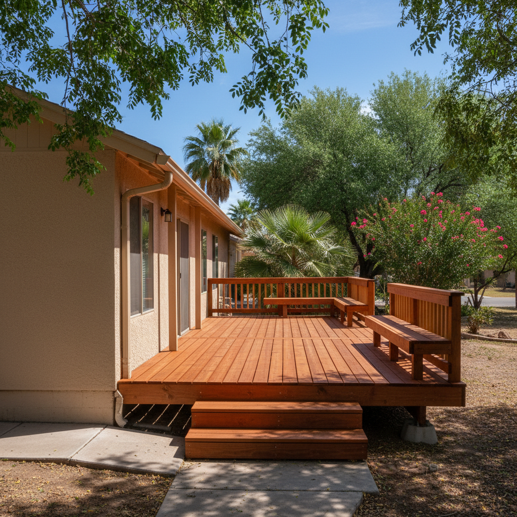 Completed deck painting & staining work at a residential property in Peoria, AZ