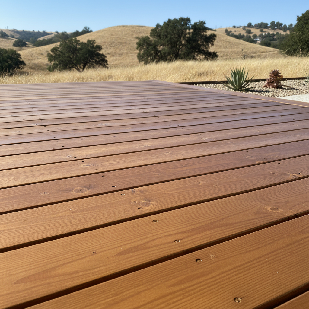 Completed deck painting & staining work at a residential property in Fresno, CA