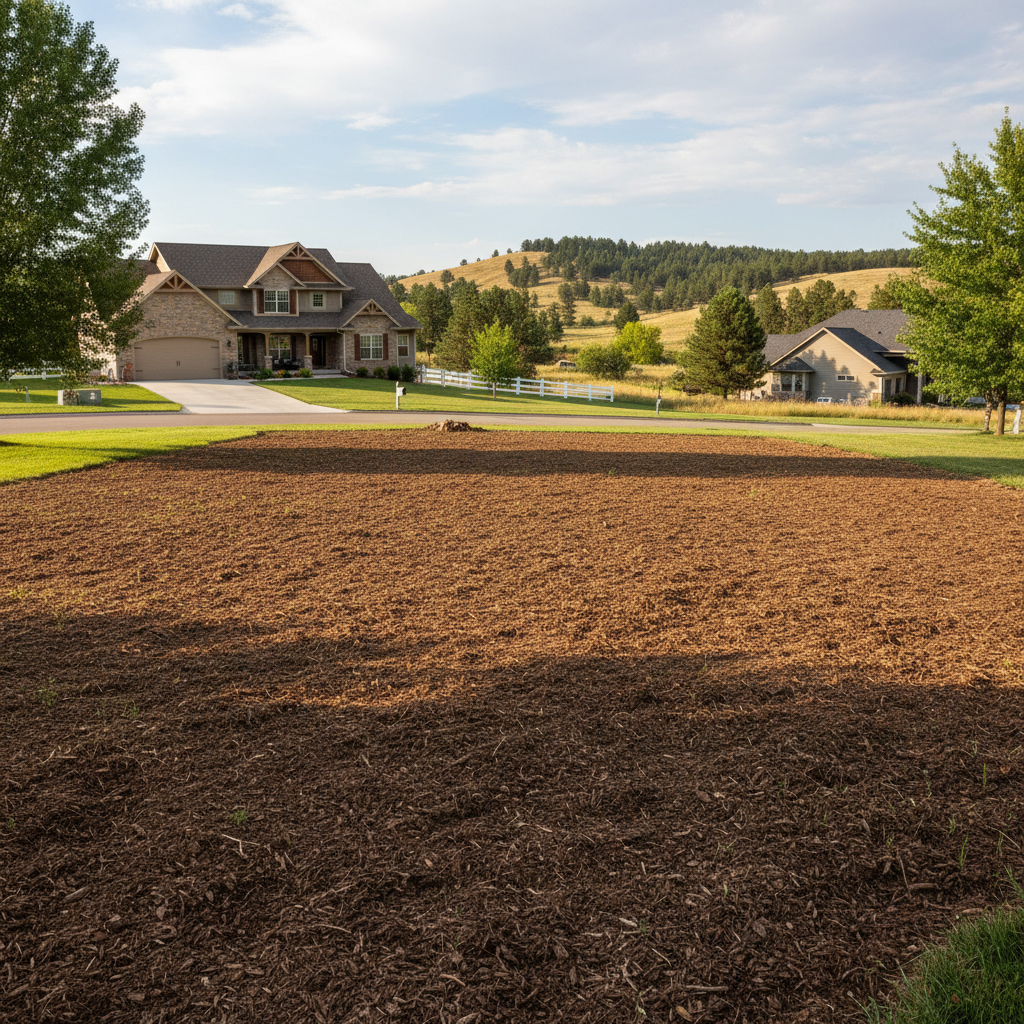 Completed lot clearing work at a residential property in Sturgis, SD