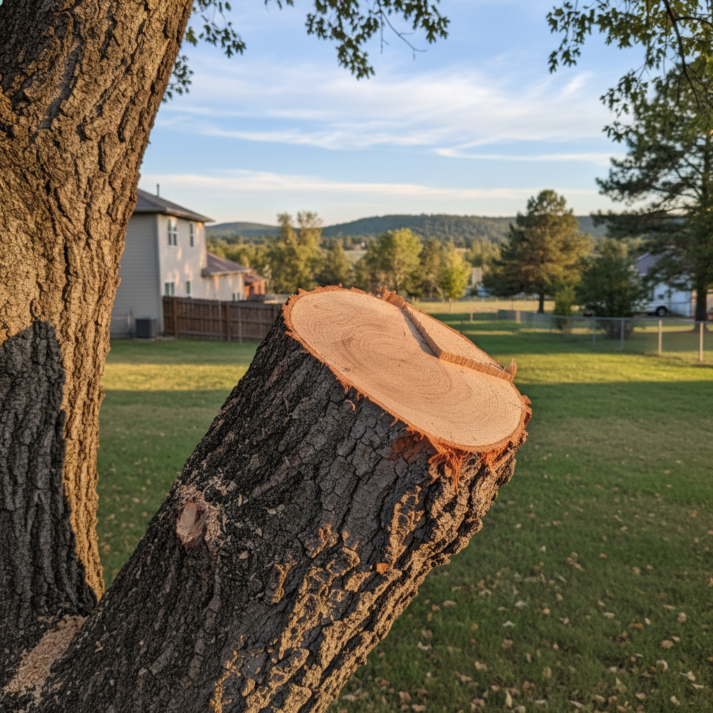 Completed tree pruning work at a residential property in Sturgis, SD