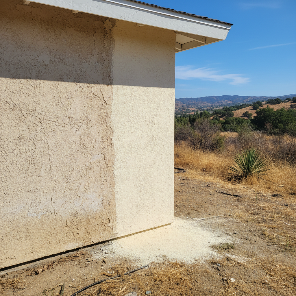 Completed stucco repair work at a residential property in Simi Valley, CA