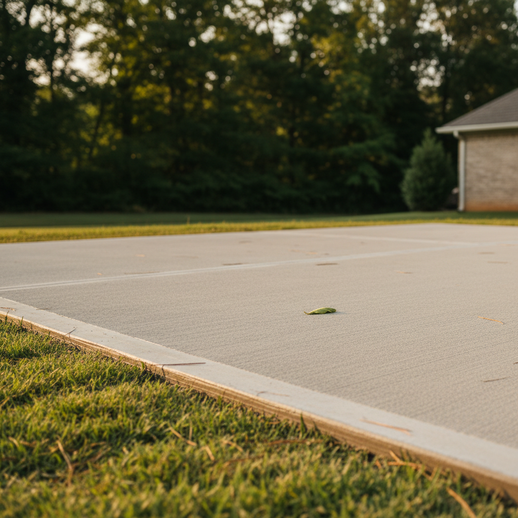 Completed concrete patios work at a residential property in Albertville, AL