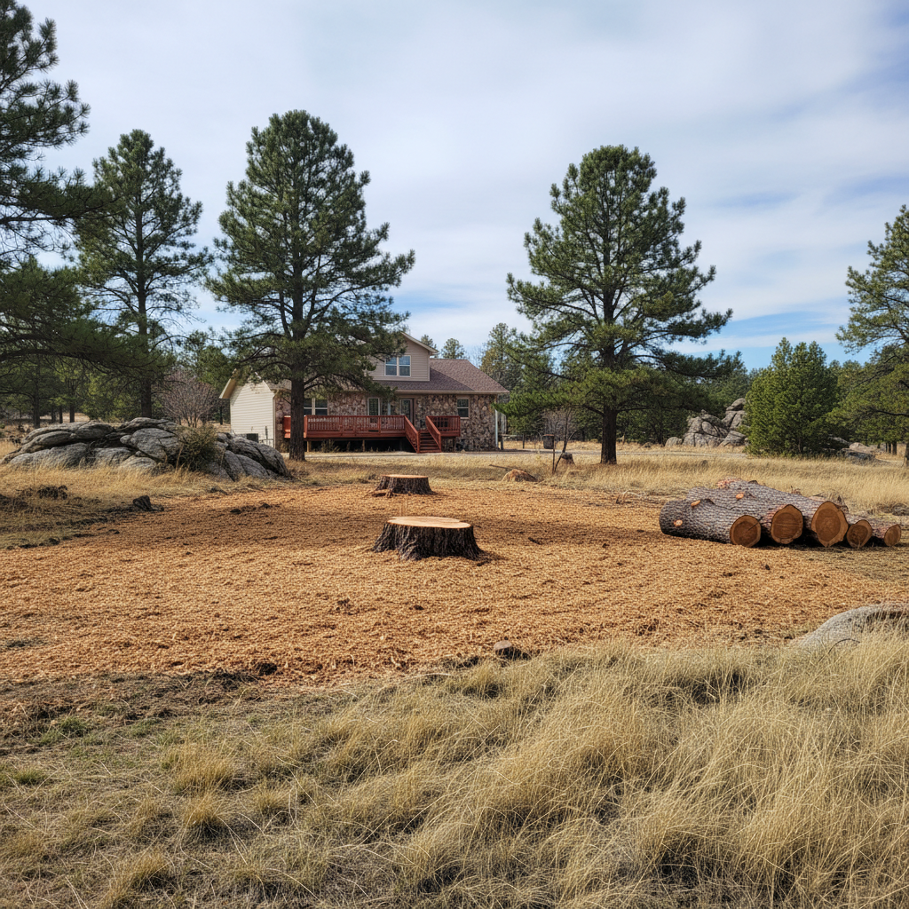 Completed emergency tree removal work at a residential property in Hot Springs, SD