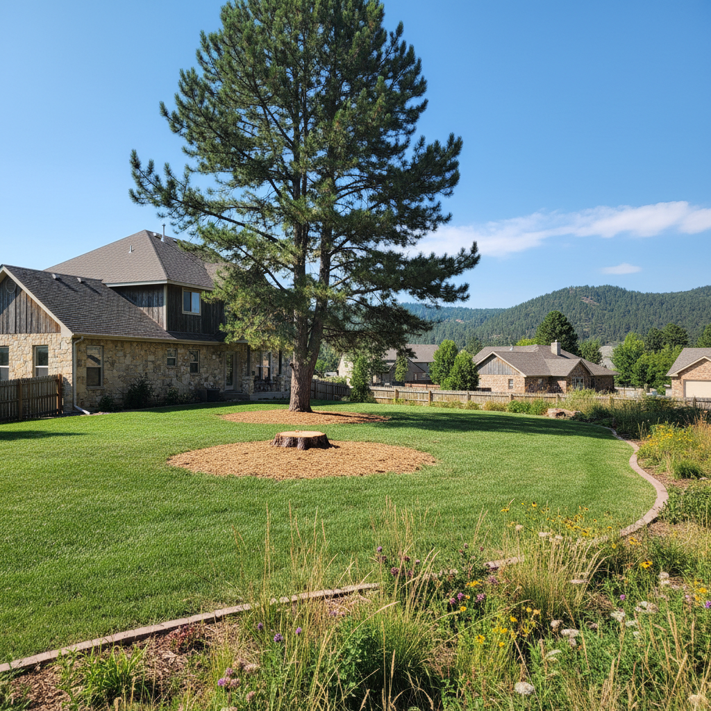 Completed emergency tree removal work at a residential property in Hot Springs, SD