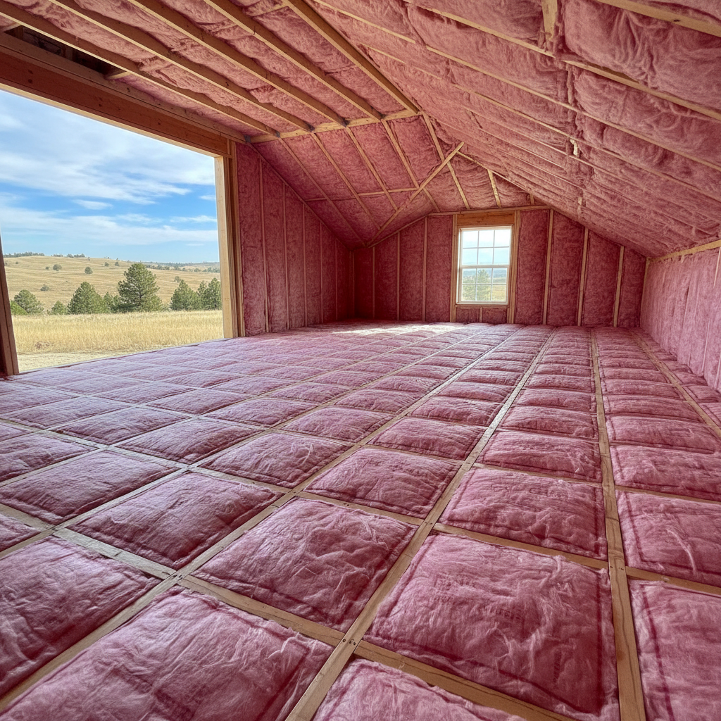 Completed batt insulation installation work at a residential property in Sturgis, SD