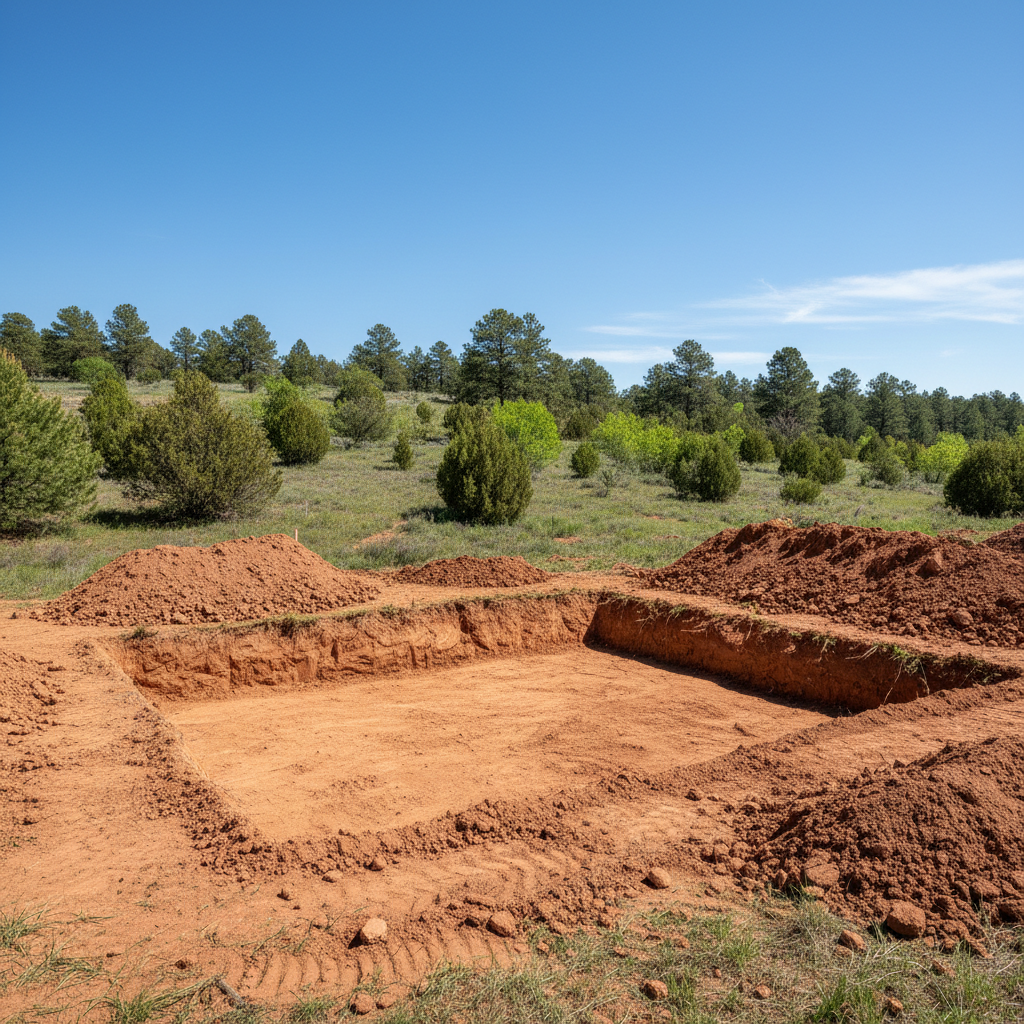 Completed foundation excavation work at a residential property in Prescott, AZ