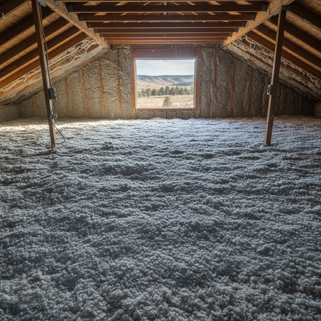 Completed blown-in insulation work at a residential property in Rapid City, SD