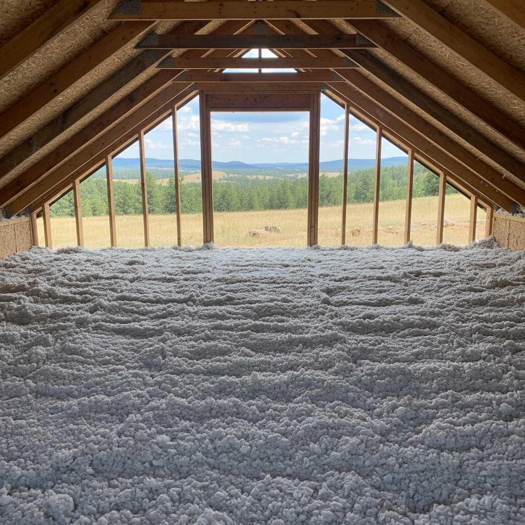 Completed blown-in insulation work at a residential property in Sturgis, SD
