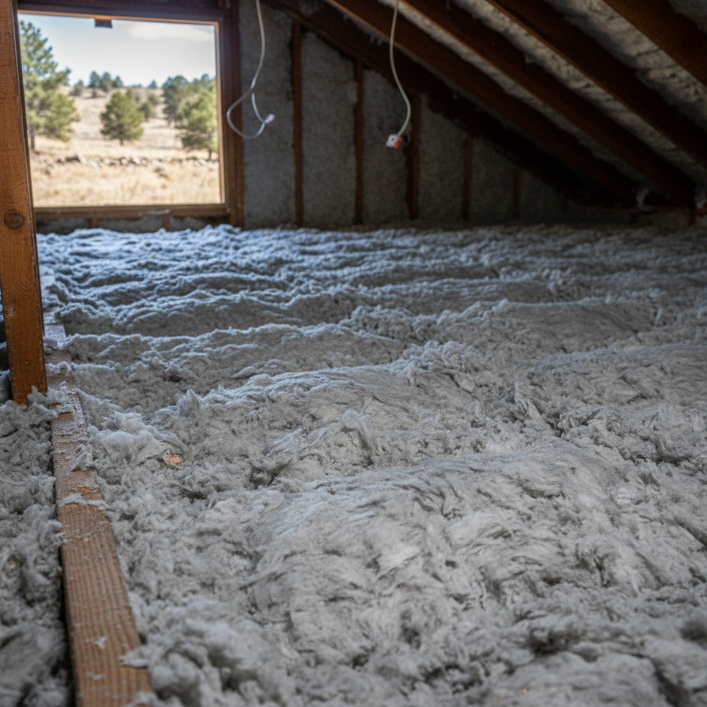 Completed blown-in insulation work at a residential property in Spearfish, SD