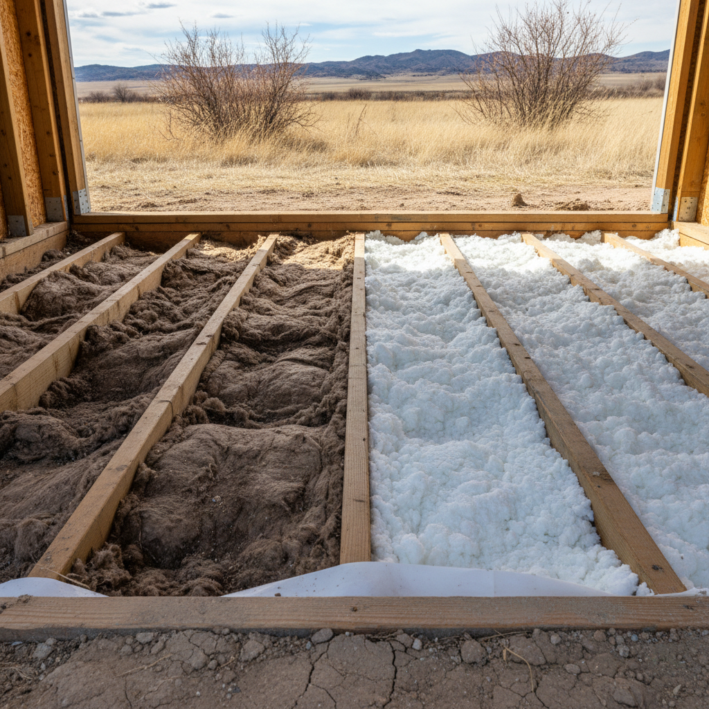 Completed crawl space insulation work at a residential property in Box Elder, SD