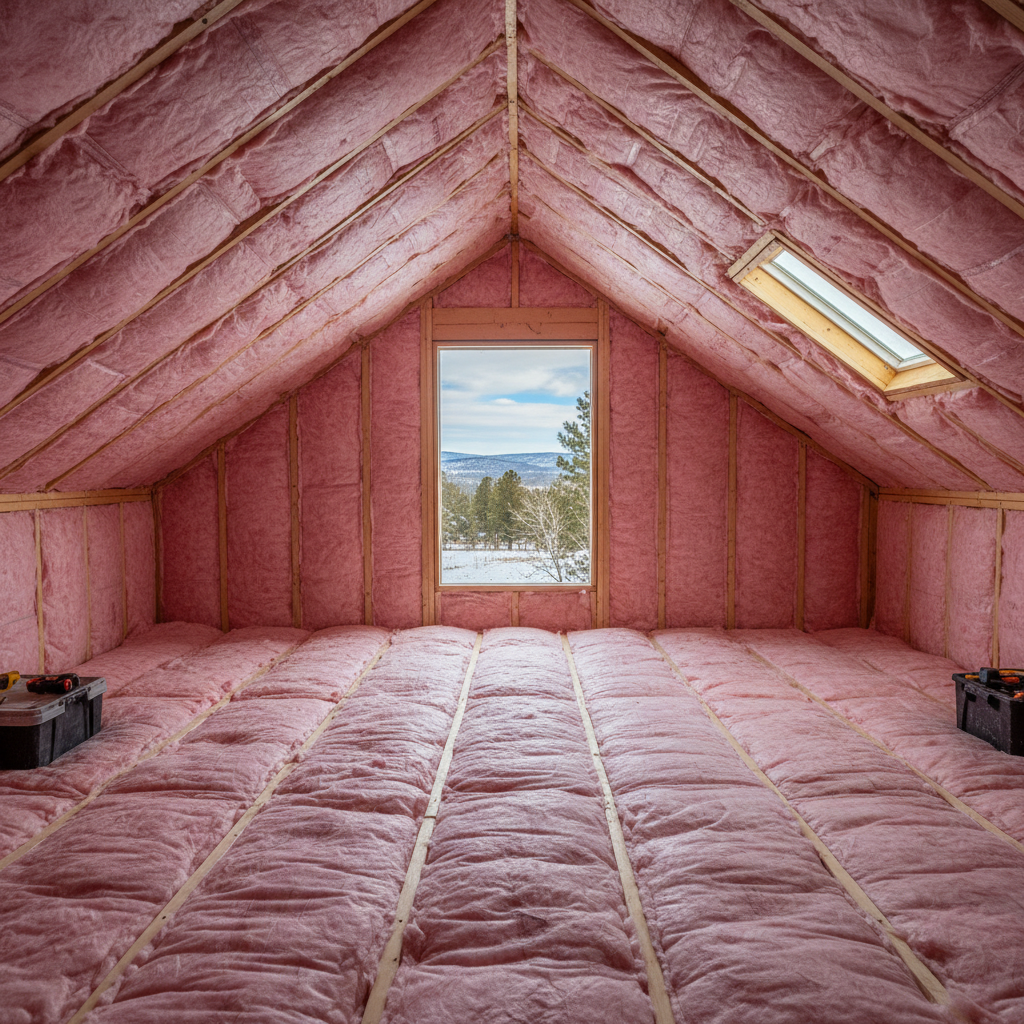 Completed batt insulation installation work at a residential property in Sturgis, SD