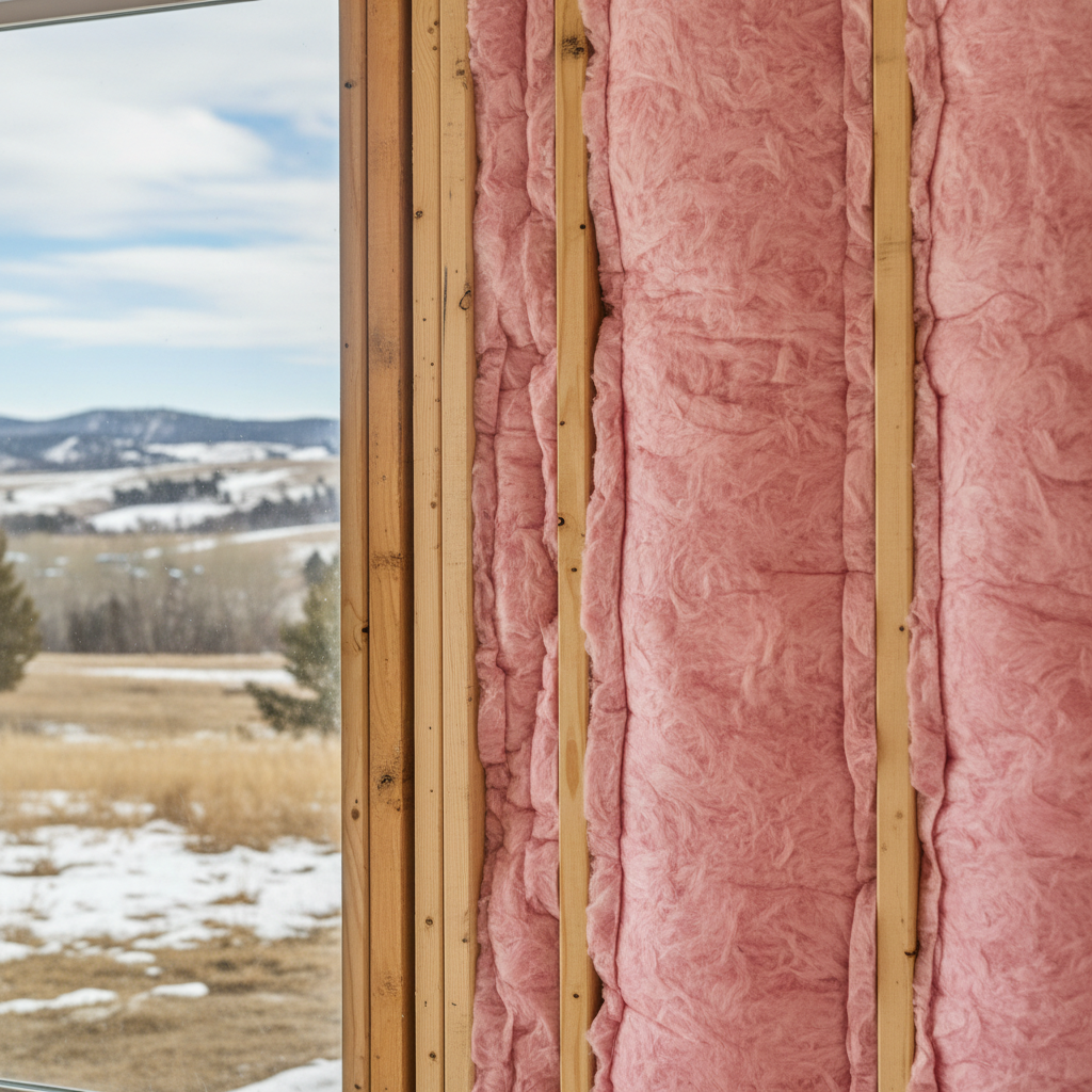 Completed batt insulation installation work at a residential property in Box Elder, SD