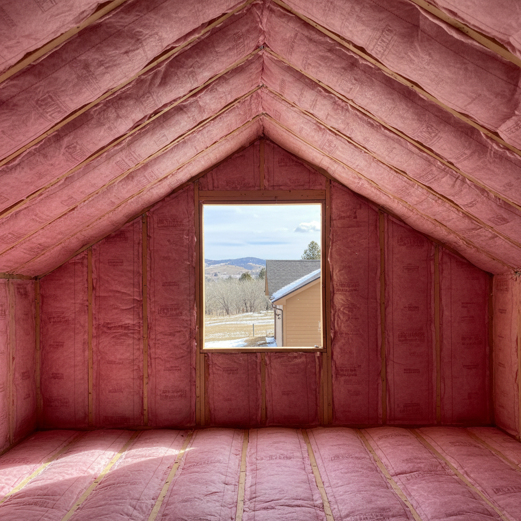Completed batt insulation installation work at a residential property in Rapid City, SD
