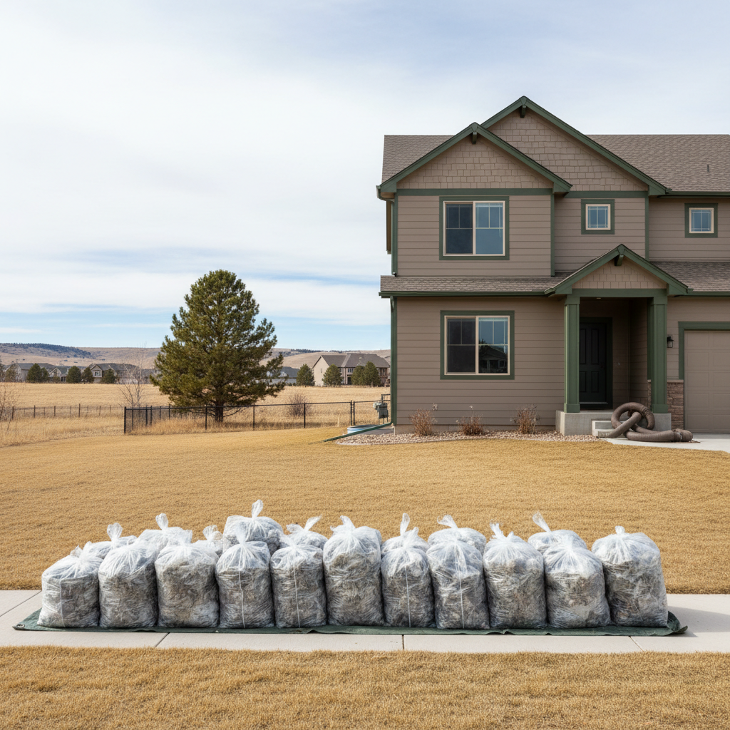 Completed insulation removal work at a residential property in Box Elder, SD