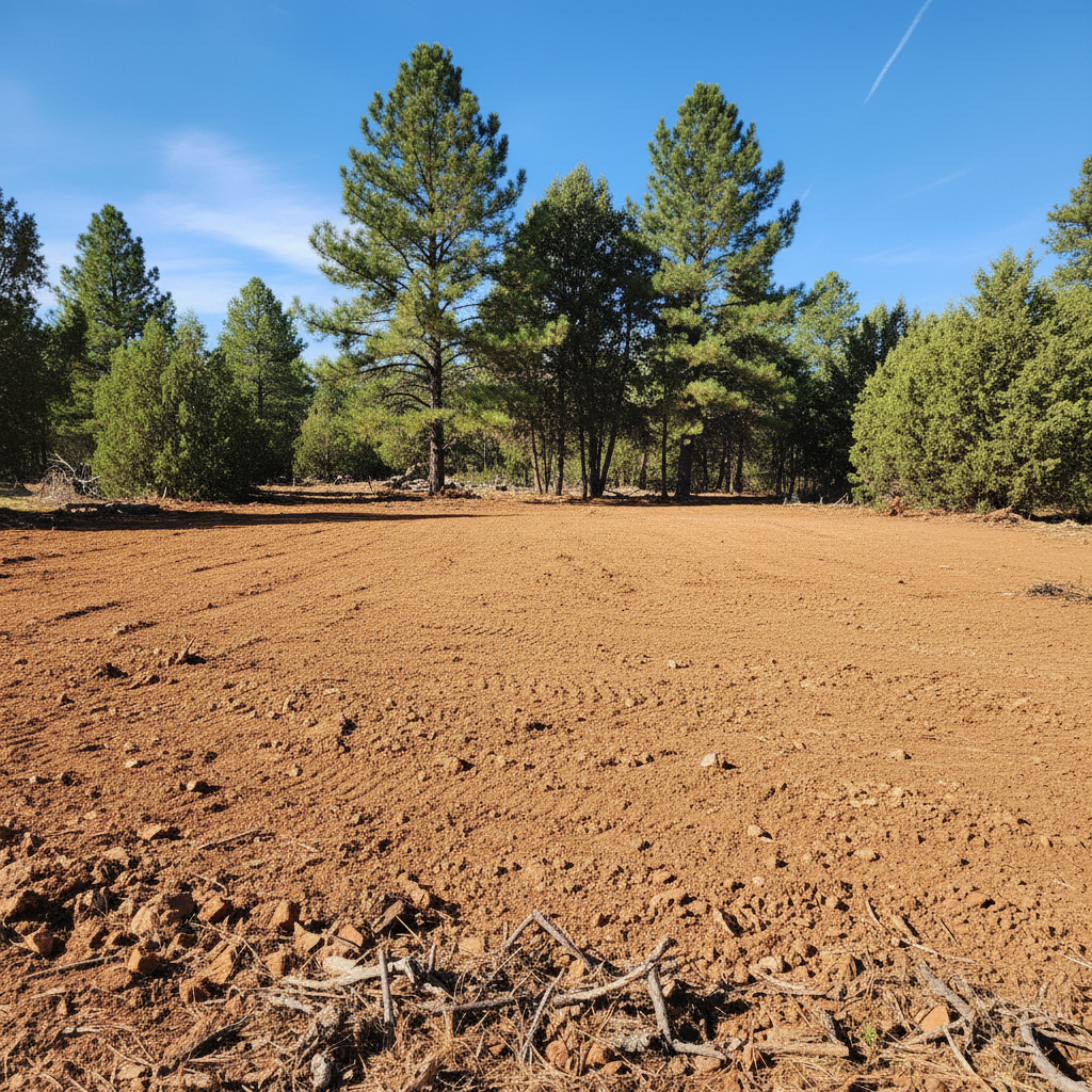 Completed land clearing work at a residential property in Payson, AZ