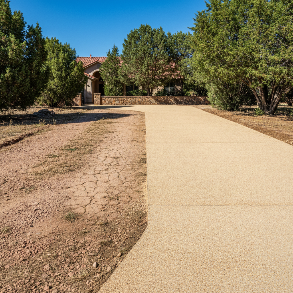 Completed driveway grading work at a residential property in Prescott Valley, AZ