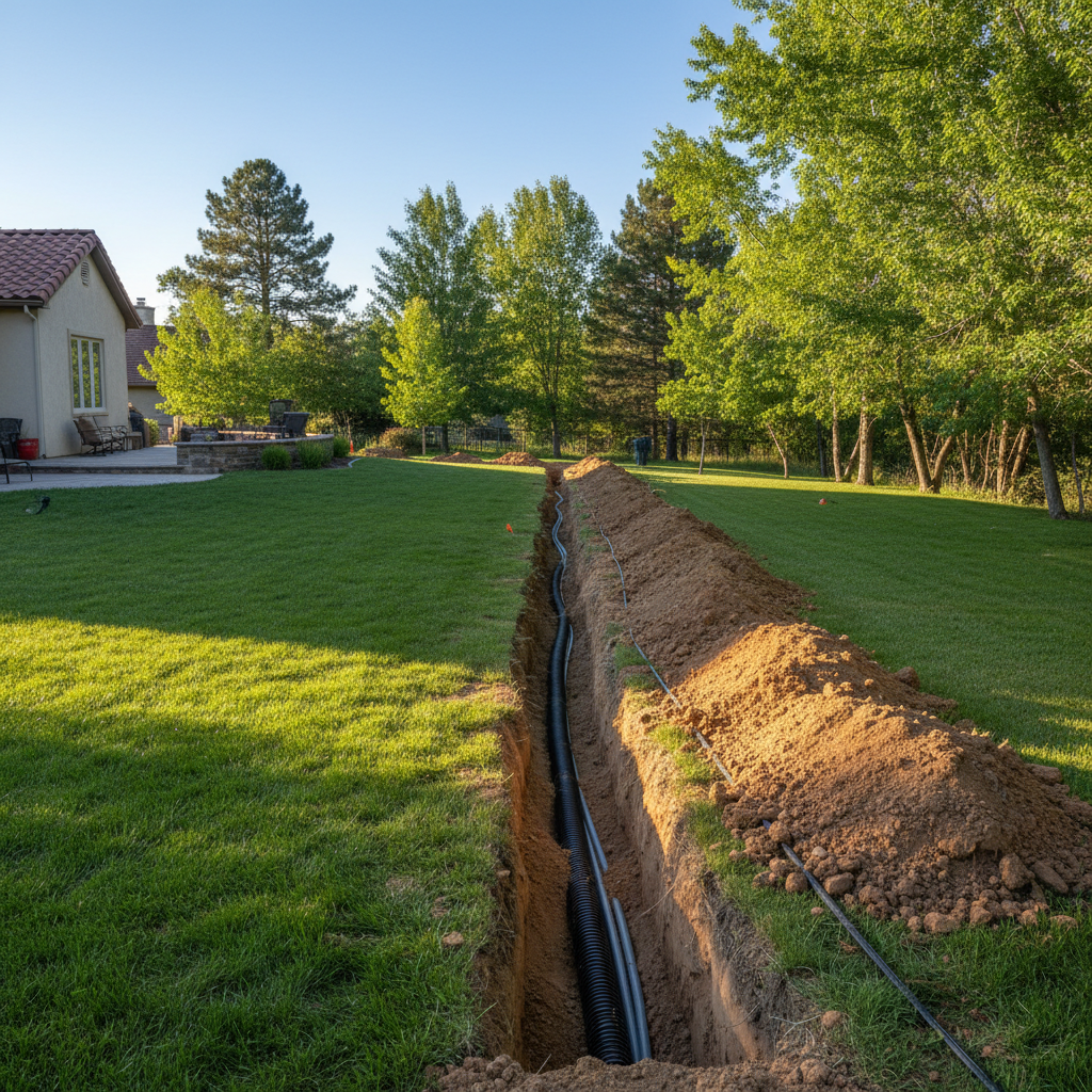 Completed trenching work at a residential property in Flagstaff, AZ