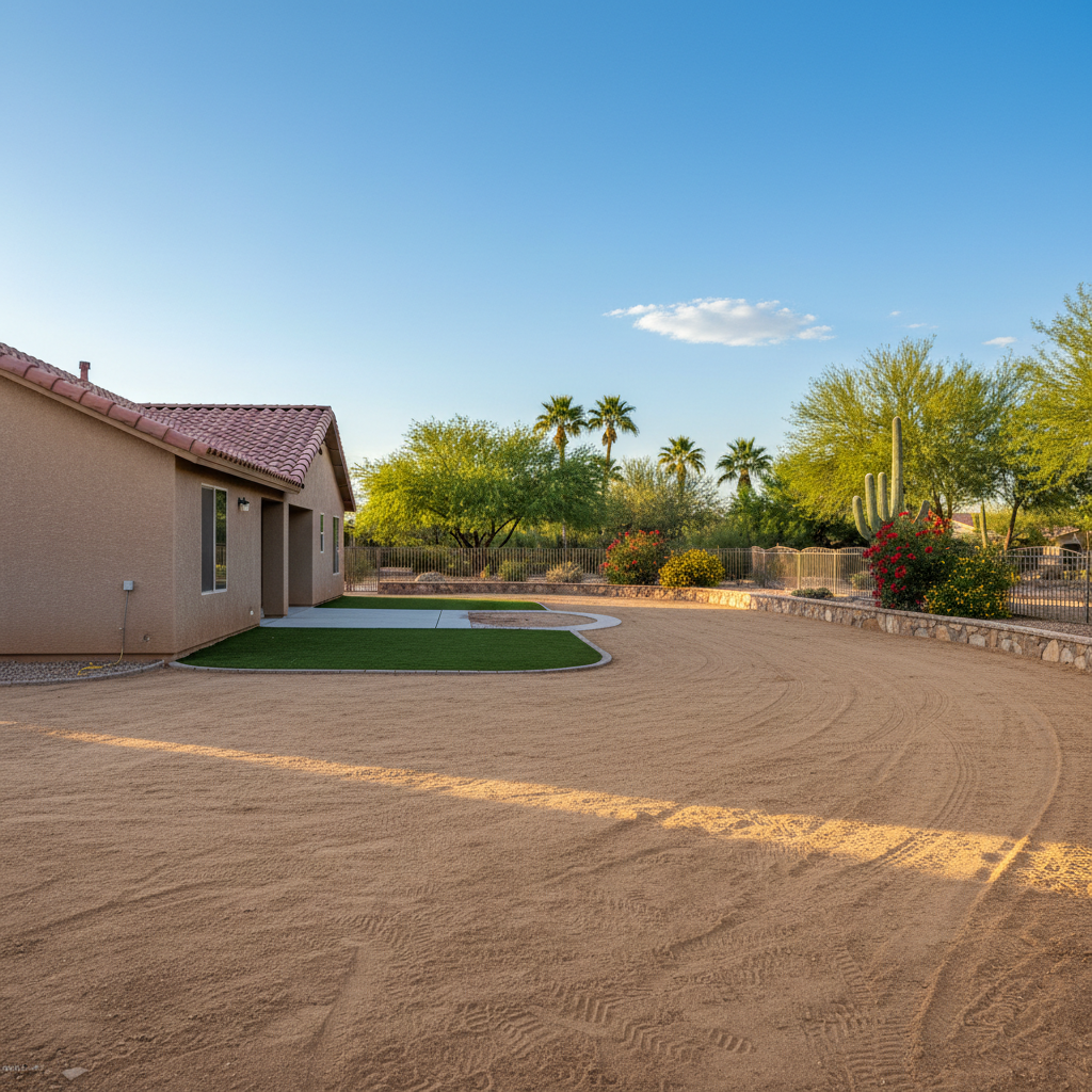 Completed grading and leveling work at a residential property in Kingman, AZ