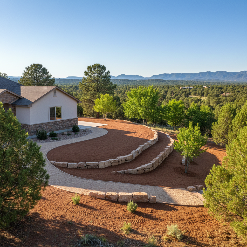 Completed grading and leveling work at a residential property in Payson, AZ