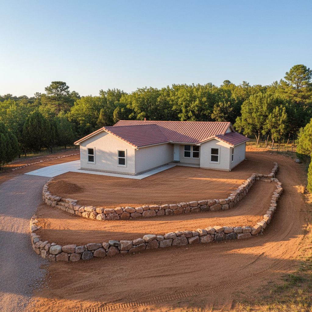 Completed site excavation work at a residential property in Prescott, AZ