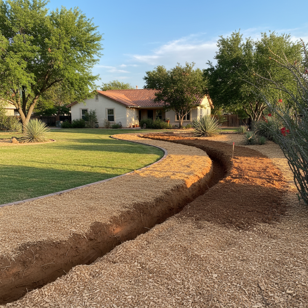 Completed trenching work at a residential property in Payson, AZ