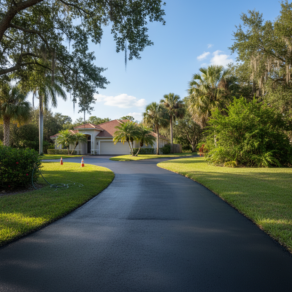 Completed slurry coating work at a residential property in Orlando, FL