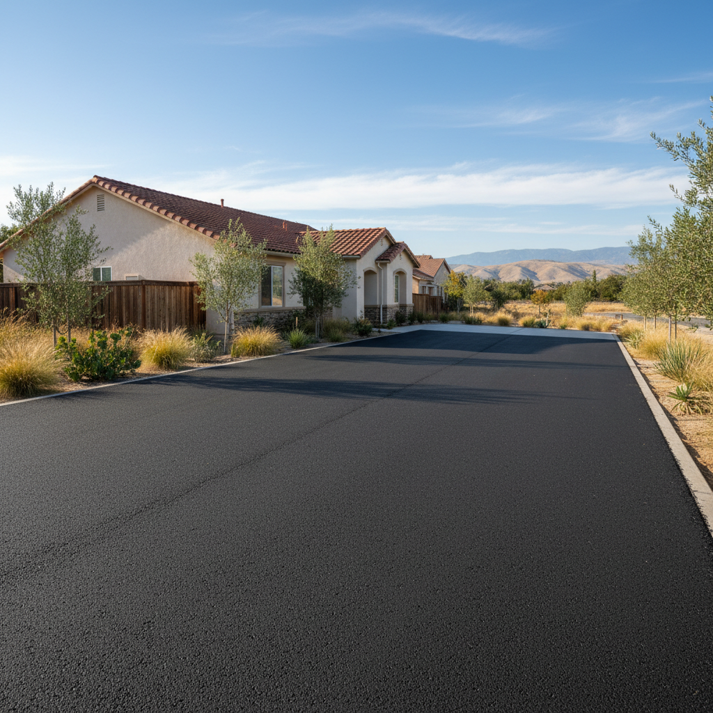 Completed commercial asphalt work at a residential property in Fresno, CA
