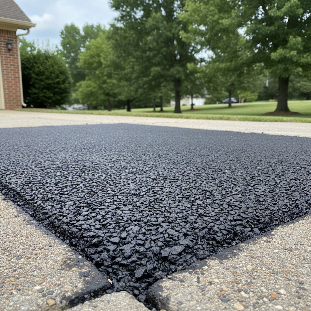 Completed asphalt repair work at a residential property in Bowling Green, KY