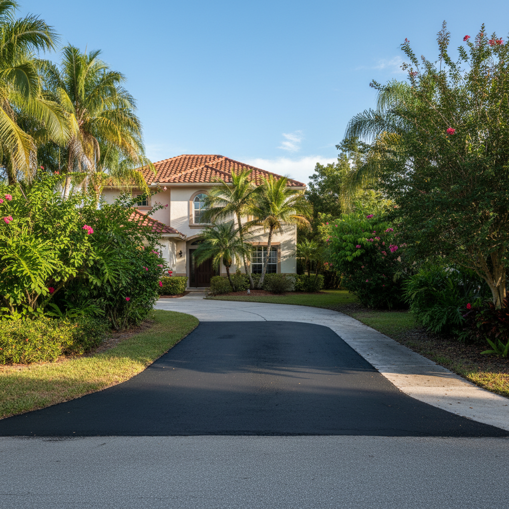Completed asphalt patching work at a residential property in Orlando, FL