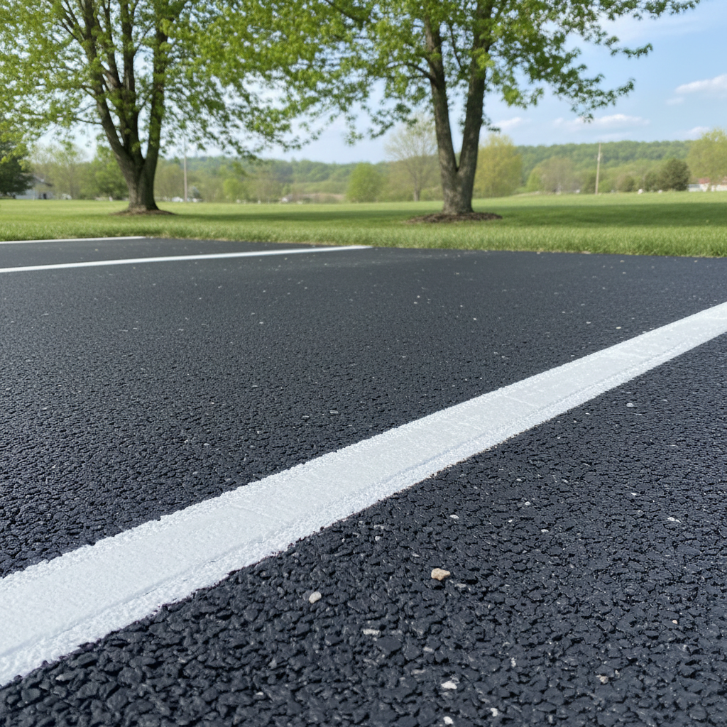 Completed asphalt striping work at a residential property in Bowling Green, KY