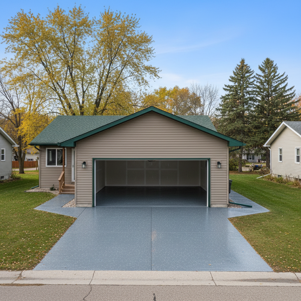 Completed commercial floor coatings work at a residential property in Cloquet, MN