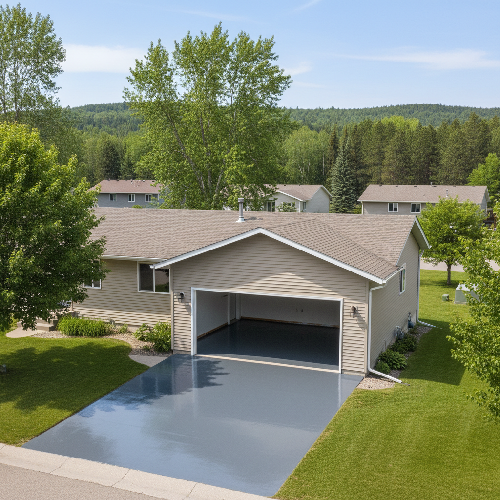 Completed commercial floor coatings work at a residential property in Hermantown, MN