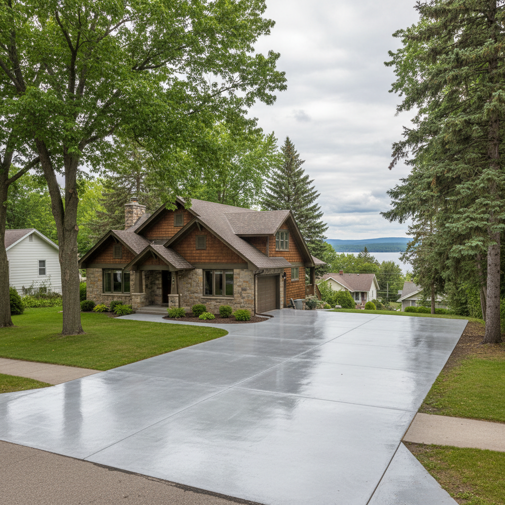 Completed concrete sealing work at a residential property in Duluth, MN