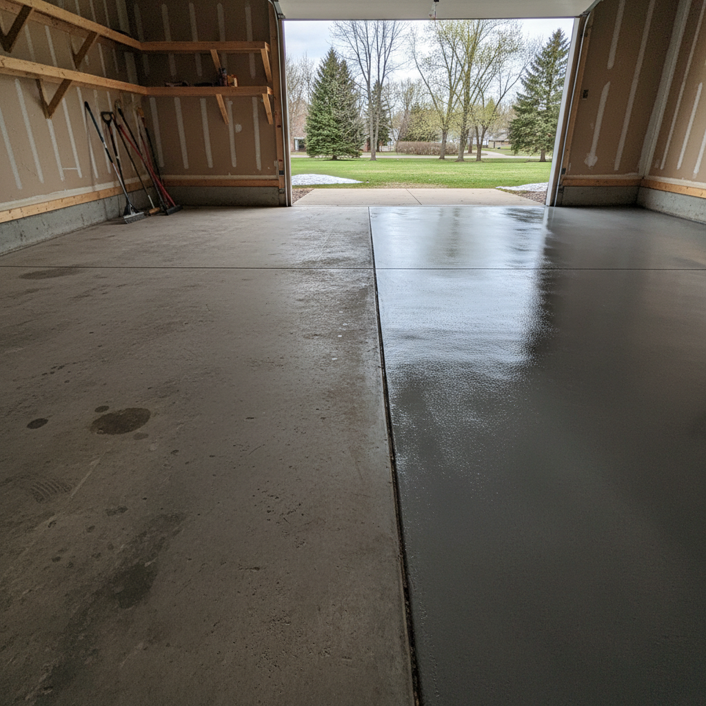 Completed concrete sealing work at a residential property in Cloquet, MN