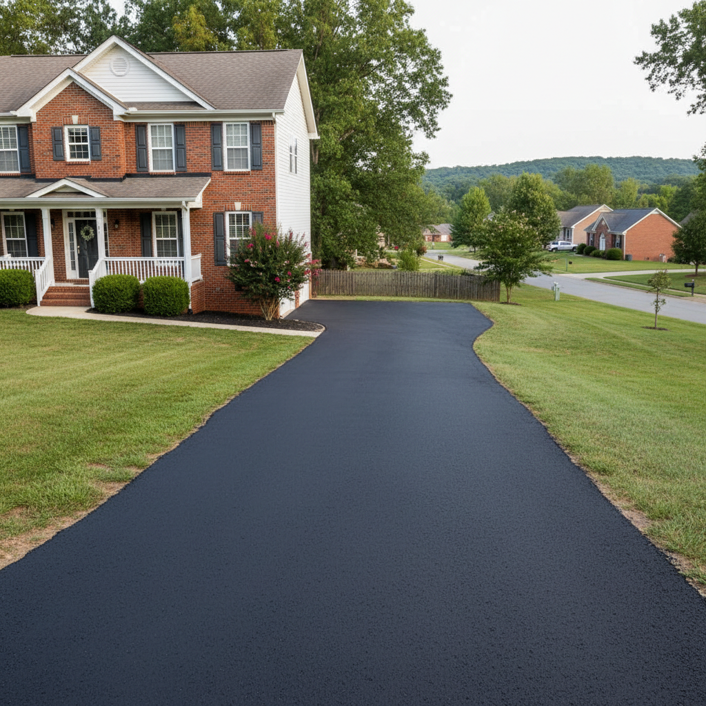 Completed asphalt sealcoating work at a residential property in Bowling Green, KY