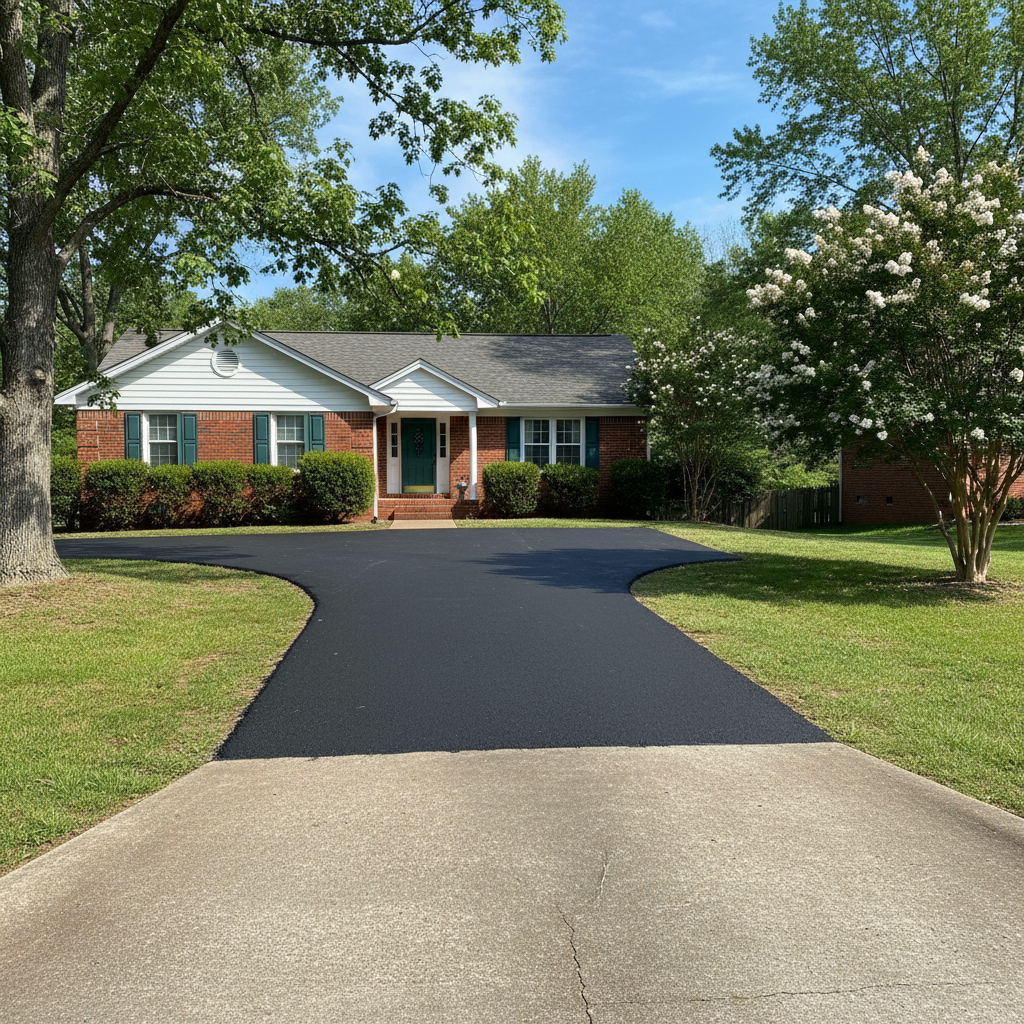 Completed asphalt repair work at a residential property in Bowling Green, KY