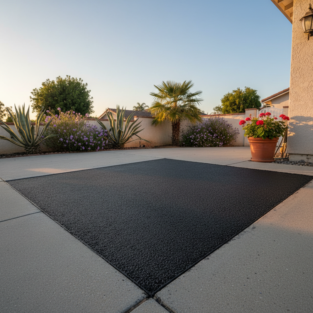 Completed asphalt patching work at a residential property in Garden Grove, CA