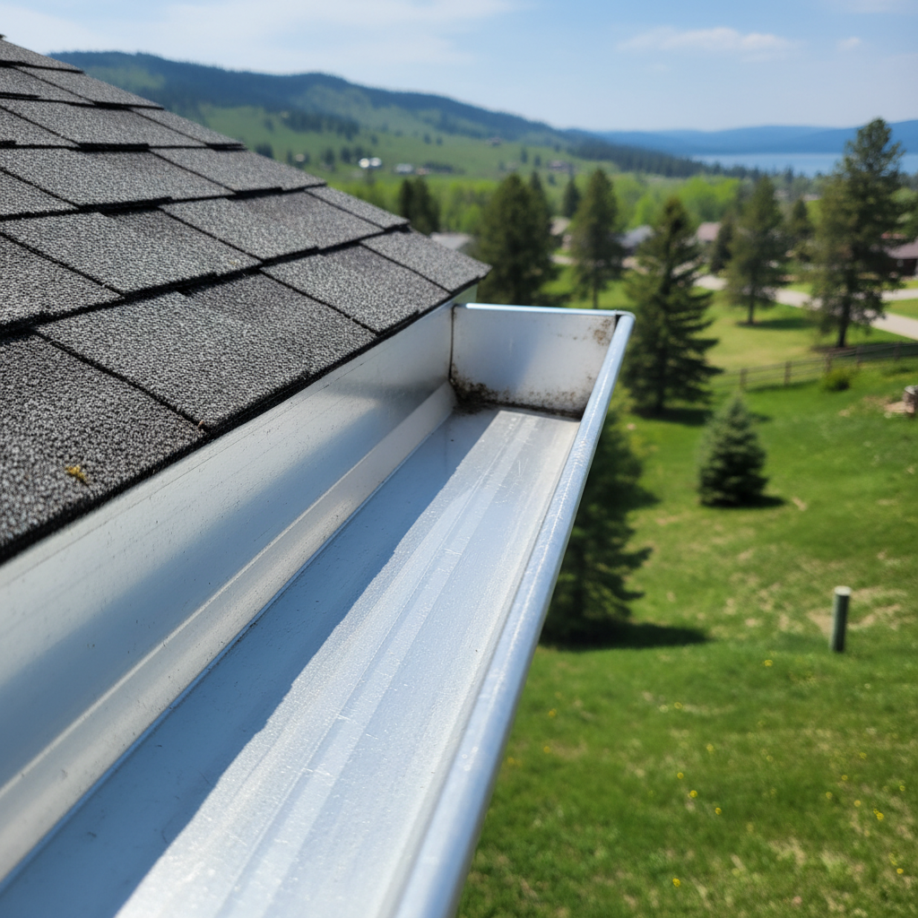 Completed gutter cleaning work at a residential property in Polson, MT