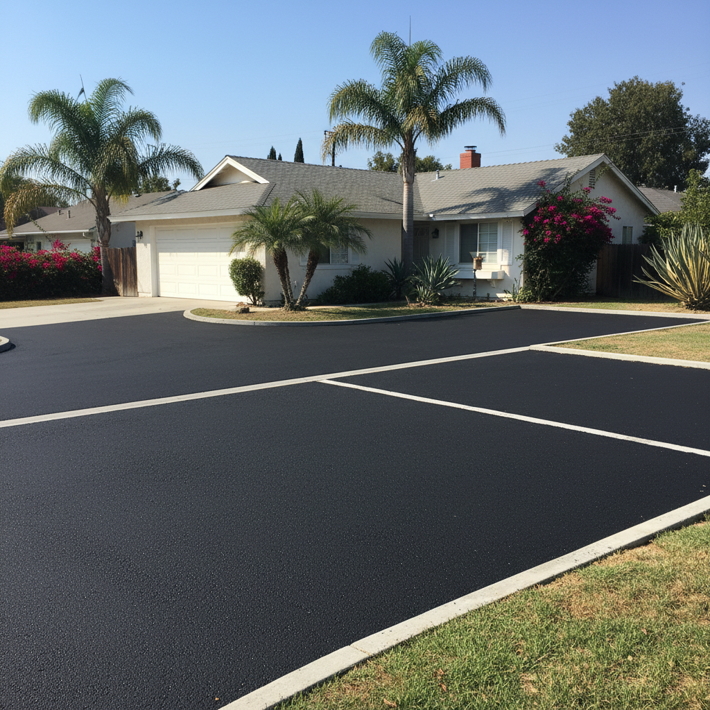 Completed commercial asphalt work at a residential property in Garden Grove, CA