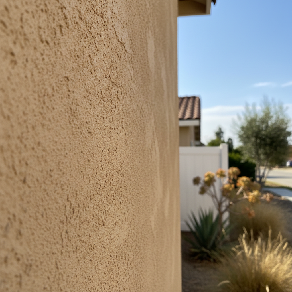 Completed stucco painting work at a residential property in West Covina, CA